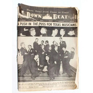 Vtg November 1937 Down Beat Music Magazine Vol. 4 No. 11 - Jimmy Dorsey